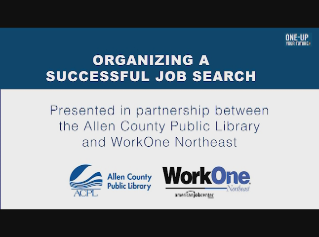 ACPL Presents - Organizing a Successful Job Search