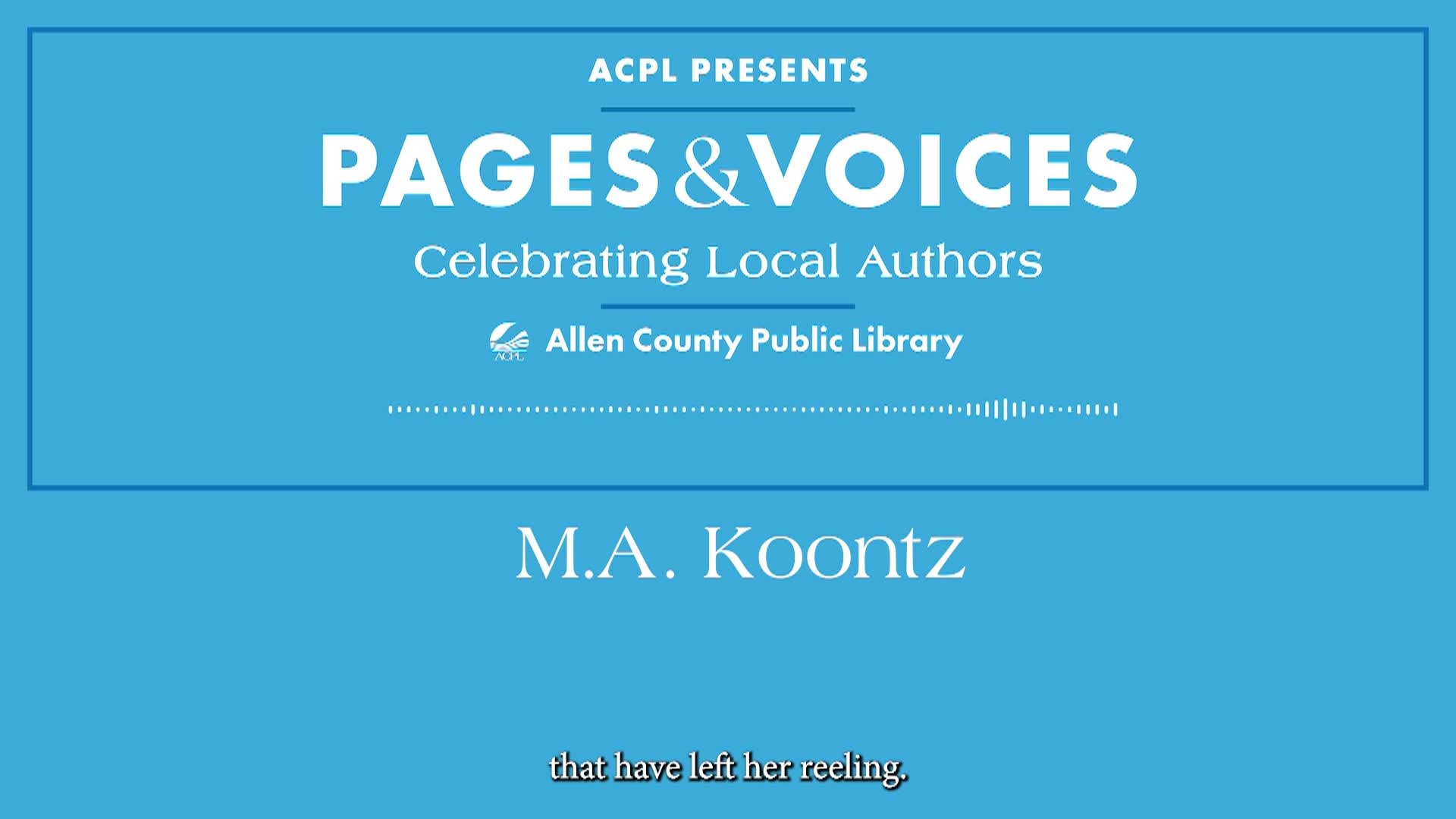 Pages & Voices - M.A. Koontz